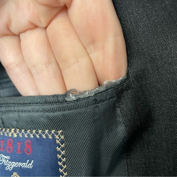 [45L/40W] Brooks Brothers Men’s Dark Grey 100% Wool 1818 Fitzgerald Suit Coat - Picture 10 of 14